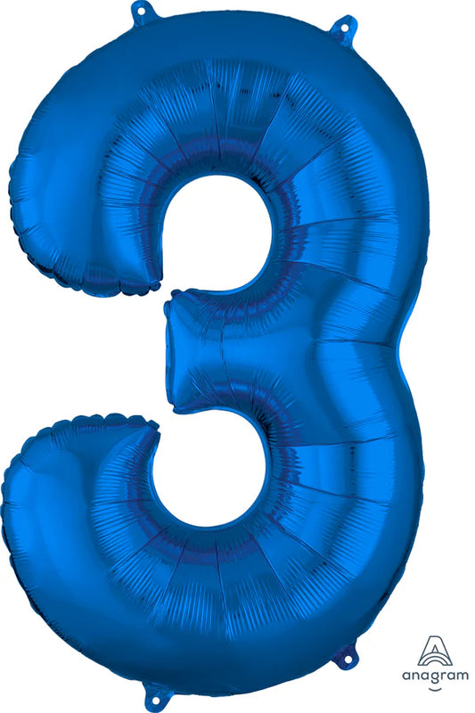 Number 3 - Blue  -34 inch Anagram