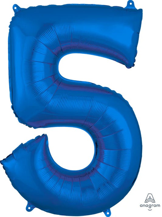 Number 5 - Blue  -34 inch Anagram