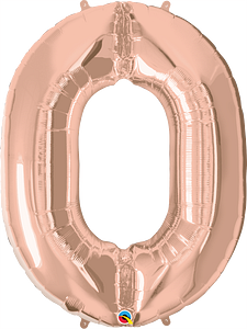 Number 0 - Rose Gold  -34 inch Qualatex
