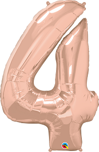 Number 4 - Rose Gold  -34 inch Qualatex