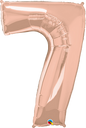 Number 7 - Rose Gold  -34 inch Qualatex