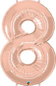 Number 8 - Rose Gold  -34 inch Qualatex