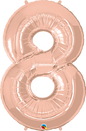 Number 8 - Rose Gold  -34 inch Qualatex