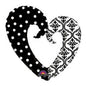 Damask and Dots Black and white Open Heart 32 inch Anagram