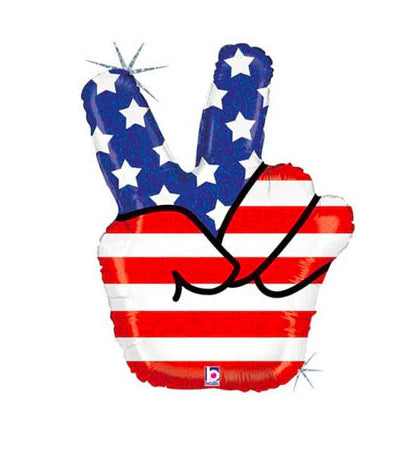 Stars & Stripes Peace Balloon 30 inch USA Betallic