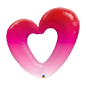 Ombre Heart Red Pink Open 42 inch Qualatex