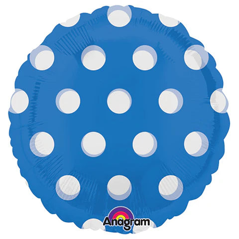 Blue with clear dots PLASTIC 18 inch Round Anagram