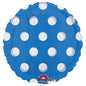 Blue with clear dots PLASTIC 18 inch Round Anagram
