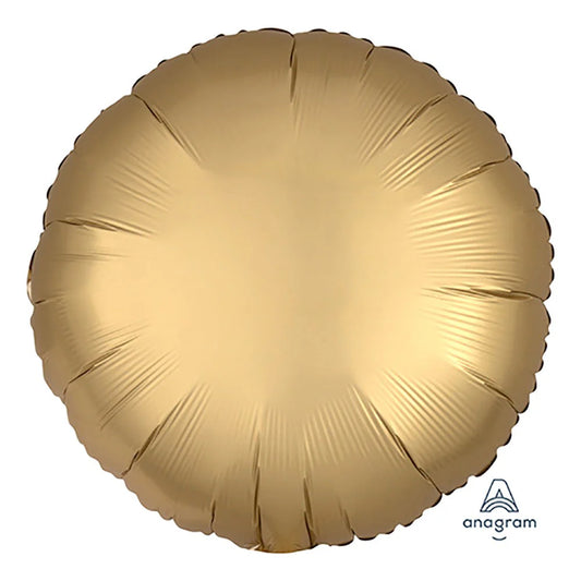 SATIN LUXE Gold Sateen Round 18 inch Anagram