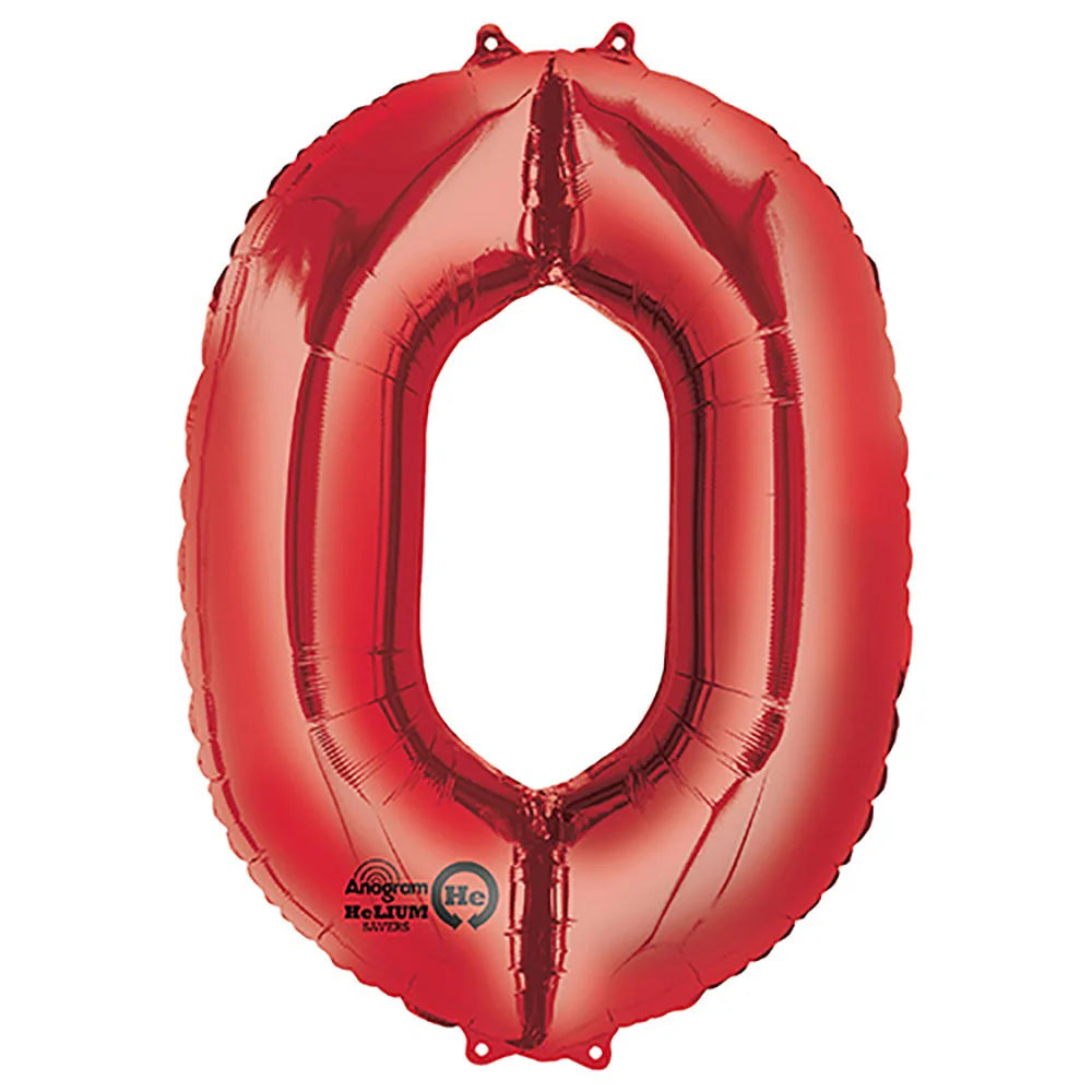 Number 0- Red  -34 inch Anagram