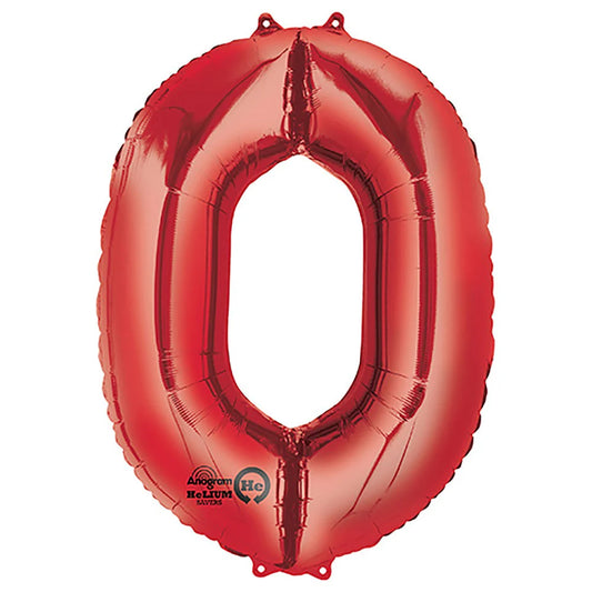 Number 0- Red  -34 inch Anagram