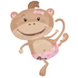Baby Girl Monkey Diaper 34 inch Anagram