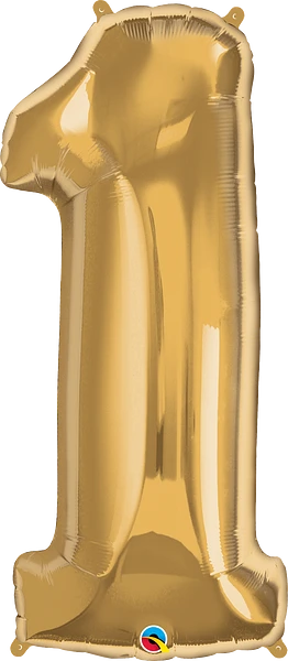 Number 1- Gold -34 inch Qualatex