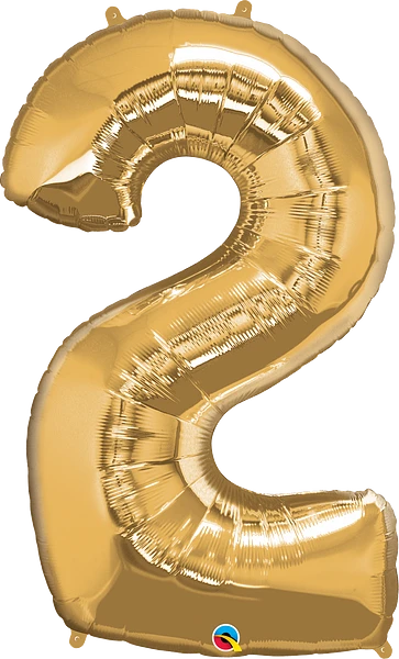 Number 2- Gold -34 inch Qualatex