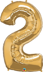 Number 2- Gold -34 inch Qualatex