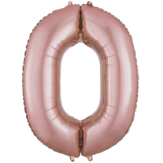 Number 0 - Rose Gold  -34 inch Anagram