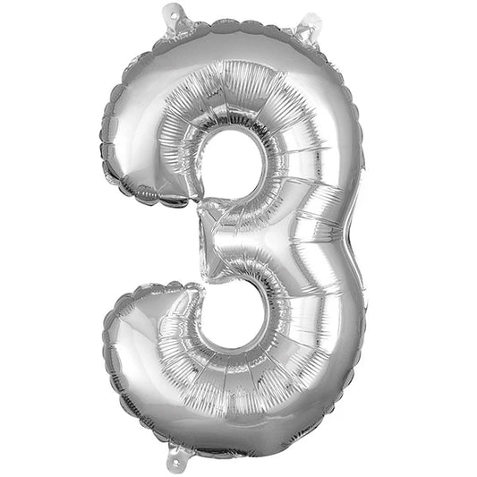 Number 3 - Silver -34 inch Anagram