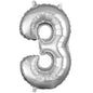 Number 3 - Silver -34 inch Anagram