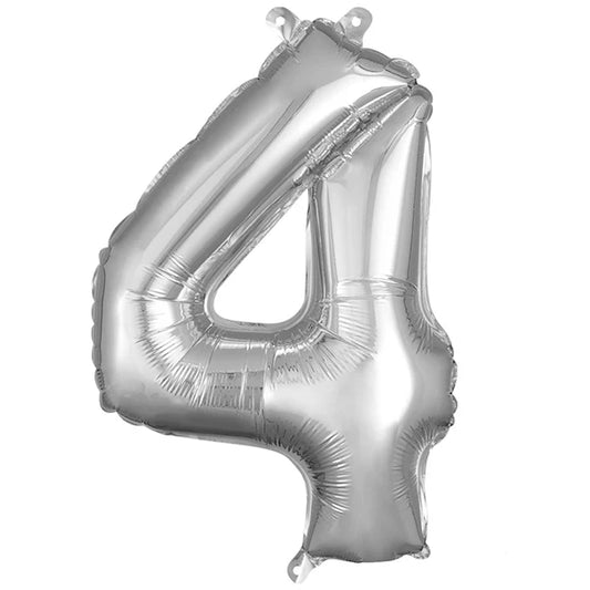 Number 4 - Silver -34 inch Anagram
