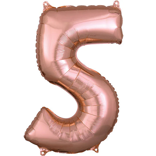 Number 5 - Rose Gold  -34 inch Anagram