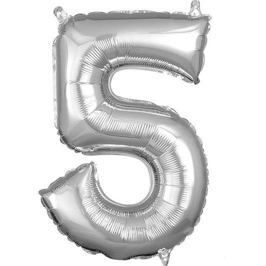 Number 5 - Silver -34 inch Anagram