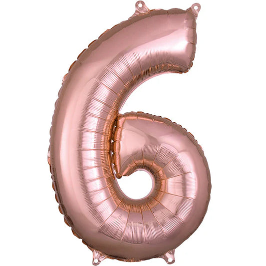 Number 6 - Rose Gold  -34 inch Anagram
