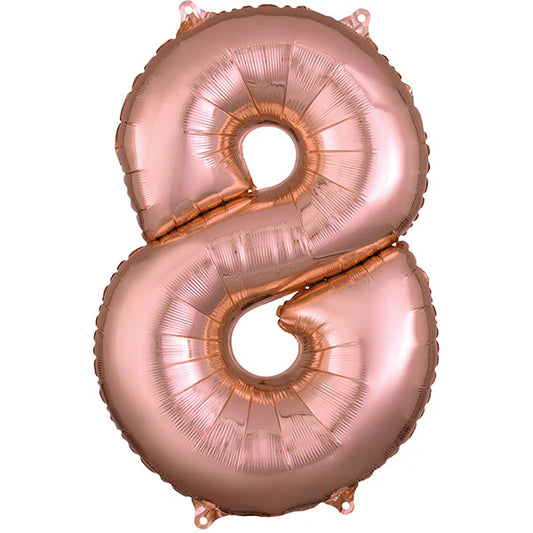 Number 8 - Rose Gold  -34 inch Anagram
