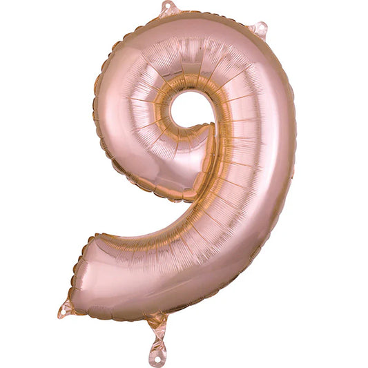 Number 9 - Rose Gold  -34 inch Anagram