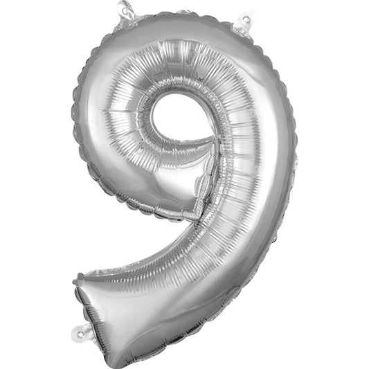 Number 9 - Silver -34 inch Anagram