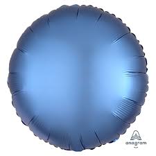 SATIN LUXE  Azure Blue Round 18 inch Anagram