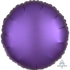 SATIN LUXE Round Purple Royale 18 inch Anagram