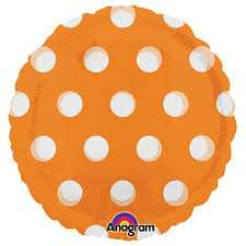 Orange with clear dots PLASTIC 18 inch Round Anagram