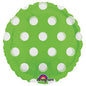Lime with clear dots PLASTIC 18 inch Round Anagram