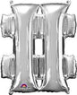 Number # Hashtag - Silver -34 inch Anagram