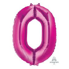 Number 0 - Pink  -34 inch Anagram
