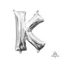 Letter K Silver - Air Filled Mini 16 inch - Anagram