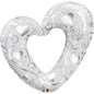 Hearts & Filigree Pearl White Open Heart 42 inch Qualatex