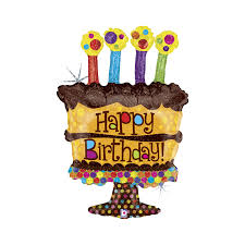 Betallic 34 inch happy Birthday Chocolate cake- Holographic