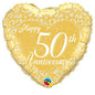 Happy 50th Anniversary heart 18 inch Qualatex