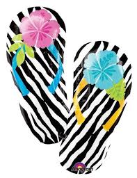Zebra print Flip Flop Sandals 33 inch Anagram