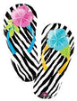 Zebra print Flip Flop Sandals 33 inch Anagram