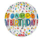 Orbz Clear Rainbow Happy Birthday Anagram 15 inch - 38 cm