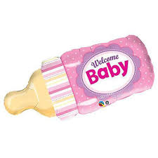 Welcome Baby Girl Bottle 39 inch Qualatex
