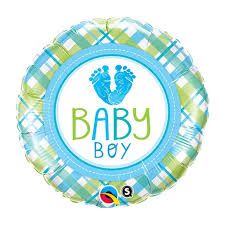 Baby Boy Feet / LOVE  (double sided )- 18 inch Qualatex